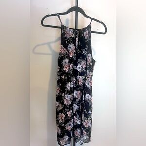 Mini Chiffon Halter Keyhole Dress